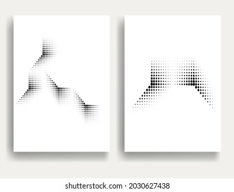 Affiches minimales modernes .Points demi-teintes linéaires Concevez des éléments .éléments pour votre conception. illustration vectorielle
