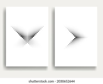Modern minimal posters .Linear halftone dots Design .elements for your design. vector illustration