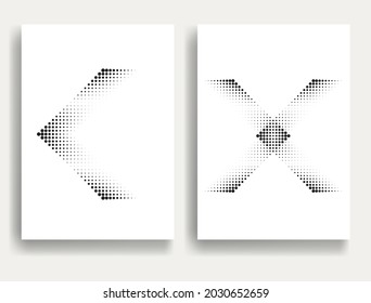 Modern minimal posters .Linear halftone dots Design .elements for your design. vector illustration