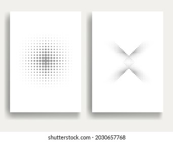 Afiches modernos y mínimos .Puntos lineales de semitono Diseñar elementos para su diseño. ilustración vectorial