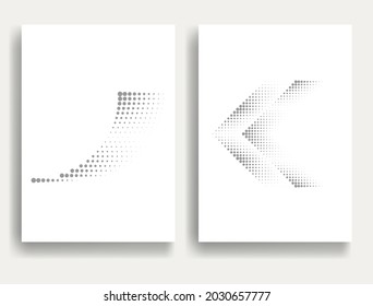 Modern minimal posters .Linear halftone dots Design .elements for your design. vector illustration