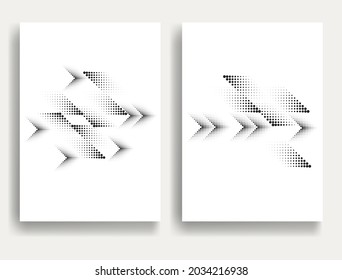 Modern minimal posters .Linear halftone dots Design .elements for your design. vector illustration