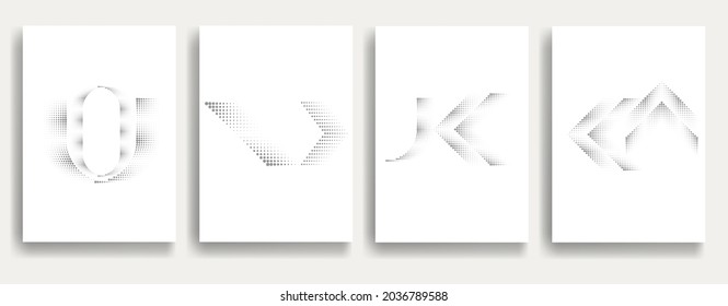 Afiches modernos y mínimos .Puntos lineales de semitono Diseñar elementos para su diseño. ilustración vectorial