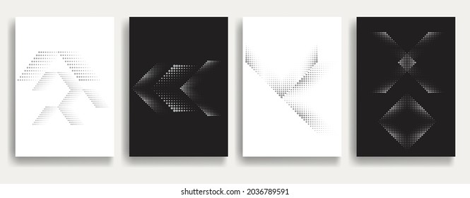 Modern minimal posters .Linear halftone dots Design .elements for your design. vector illustration