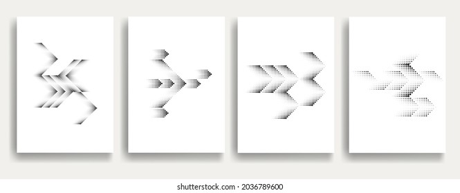 Modern minimal posters .Linear halftone dots Design .elements for your design. vector illustration