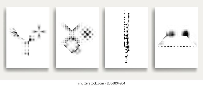 Modern minimal posters .Linear halftone dots Design .elements for your design. vector illustration