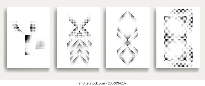 Modern minimal posters .Linear halftone dots Design .elements for your design. vector illustration