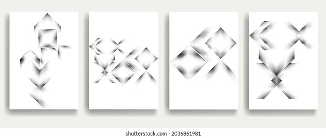 Modern minimal posters .Linear halftone dots Design .elements for your design. vector illustration