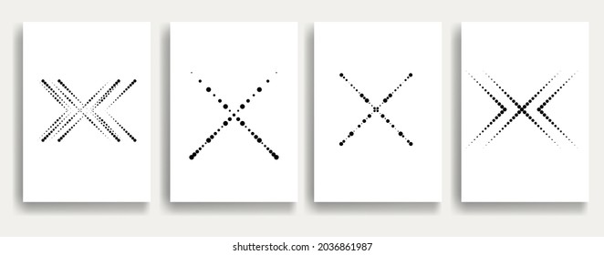 Afiches modernos y mínimos .Puntos lineales de semitono Diseñar elementos para su diseño. ilustración vectorial