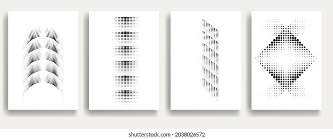 Afiches modernos y mínimos .Puntos lineales de semitono Diseñar elementos para su diseño. ilustración vectorial