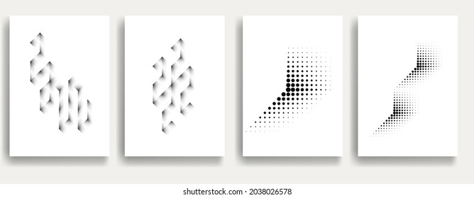 Afiches modernos y mínimos .Puntos lineales de semitono Diseñar elementos para su diseño. ilustración vectorial