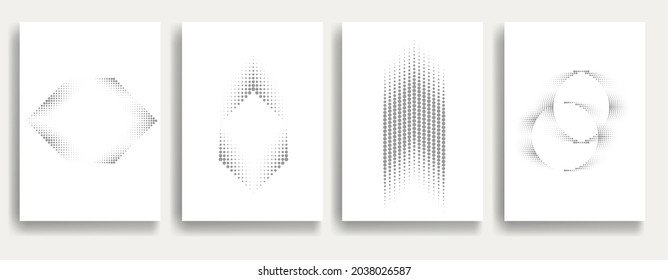 Modern minimal posters .Linear halftone dots Design .elements for your design. vector illustration