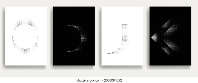 Modern minimal posters .Linear halftone dots Design .elements for your design. vector illustration