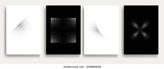 Modern minimal posters .Linear halftone dots Design .elements for your design. vector illustration