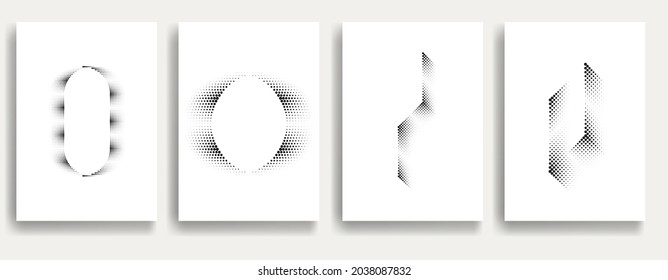 Modern minimal posters .Linear halftone dots Design .elements for your design. vector illustration