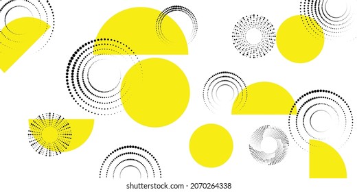 Afiches modernos y mínimos .Puntos lineales de semitono Diseñar elementos para su diseño. ilustración vectorial