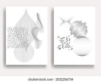 Modern minimal posters . Vector design composition with various geometric shapes . Abstract contemporary art . Neo modernism .