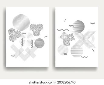 Modern minimal posters . Vector design composition with various geometric shapes . Abstract contemporary art . Neo modernism .
