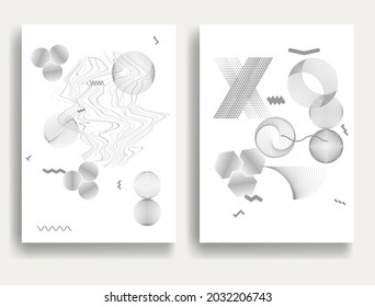Afiches mínimos modernos . Composición de diseño de vectores con varias formas geométricas. Resumen del arte contemporáneo. Neomodernismo.