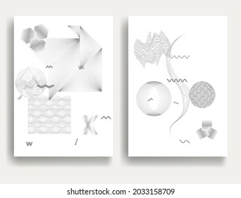 Modern minimal posters . Vector design composition with various geometric shapes . Abstract contemporary art . Neo modernism .