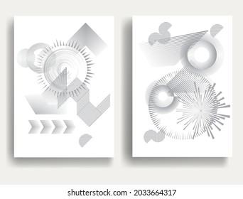 Moderne minimale Plakate. Vektordesign-Komposition mit verschiedenen geometrischen Formen . Abstrakte zeitgenössische Kunst. Neo Modernismus.