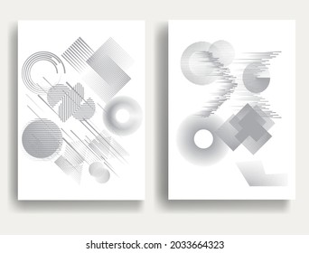 Modern minimal posters . Vector design composition with various geometric shapes . Abstract contemporary art . Neo modernism .