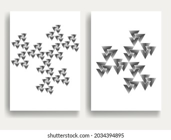 Modern minimal posters . Vector design composition with various triangles . Geometric shapes . Abstract contemporary art . Neo modernism .