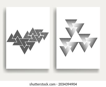 Modern minimal posters . Vector design composition with various triangles . Geometric shapes . Abstract contemporary art . Neo modernism .