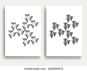 Modern minimal posters . Vector design composition with various triangles . Geometric shapes . Abstract contemporary art . Neo modernism .