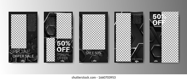 Modern minimal rectangular vertical banner template for social media