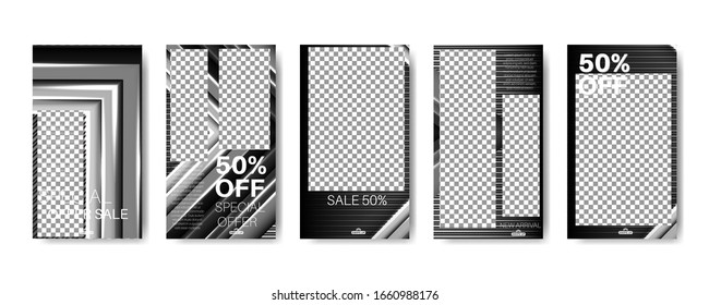 Moderna plantilla de banner vertical rectangular mínima para los medios sociales