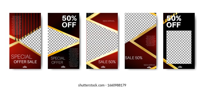 Modern minimal rectangular vertical banner template for social media