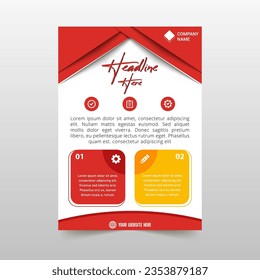 Modern Minimal Red Business Flyer Template, can be used for business designs, presentation designs or any suitable designs.