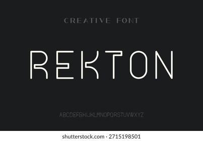 Modern Minimal Rounded Tech Font, For Logo Branding, Vector Illustration,