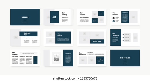 modern minimal royal blue presentation slides design template