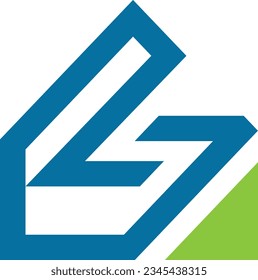 Modern minimal S incorporated  monogram house structure vector logo 