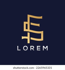 Modern and Minimal SF Monogram Logo Design