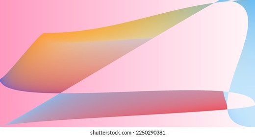 Modern Minimal Shape Pink Modern Design. Neon Psychedelic Futuristic Technology Smooth Gradient Mesh. Rainbow Color Digital Layers Original Background. Fluid Pastel Dynamic Multicolor Illustration.