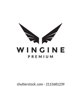 modern minimal shape wings logo design, vector graphic symbol icon sign illustration