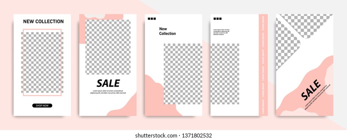 Modern minimal square abstract fluid shape template in pink and peach flat color. Corporate advertising template for social media stories, story, business banner, flyer, brochure.
