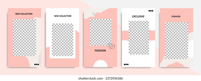 Modern minimal square abstract fluid shape template in pink and peach flat color. Corporate advertising template for social media stories, story, business banner, flyer, brochure.