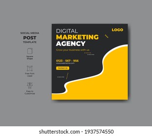 Modern minimal square banner template design for social media.