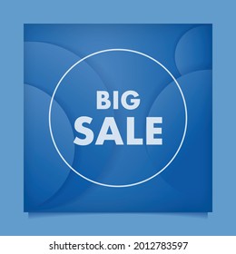 Modern minimal square banner template with blue gradient color background. Suitable for social media post and web internet ads. 