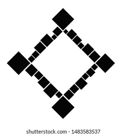 Modern minimal square border element - geometrical vector graphic design with blank space in the middle