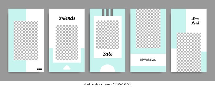 Modern minimal square geometric shape template in blue green turquoise color. Corporate sale advertising template for social media stories, story, business banner, flyer, brochure in white background.