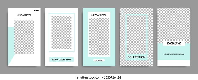 Modern minimal square geometric shape template in blue green turquoise color. Corporate sale advertising template for social media stories, story, business banner, flyer, brochure in white background.