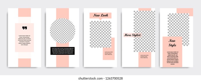 Modern minimal square shape template in pink and peach color. Corporate advertising template for social media stories, story, business banner, flyer, brochure in white background.