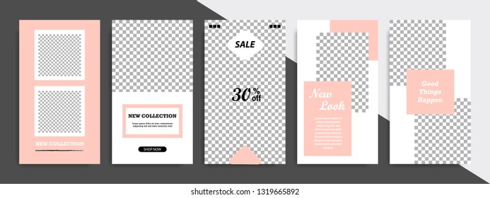 Modern minimal square shape template in white and peach color background. Corporate advertising template for social media post stories, story, business banner, flyer, brochure.