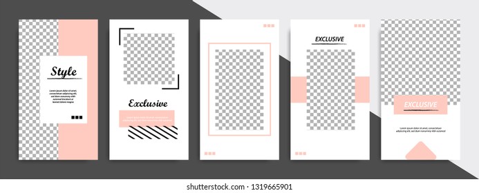 Modern minimal square shape template in white and peach color background. Corporate advertising template for social media post stories, story, business banner, flyer, brochure.