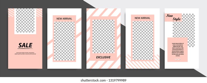 Modern minimal square shape template in white and peach color background. Corporate advertising template for social media post stories, story, business banner, flyer, brochure.